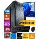 Budget Office PC Set - Ryzen 5 - 1TB NVME SSD - 16 Go de RAM - Radeon Vega 7 (moniteur de 24 pouces | Mouse | Clavier | Incluant Office Professional Plus 2021)