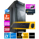 Set Intel Budget Office PC - Office PC + souris + clavier - y compris Office Professional Plus 2021, Norton 360 & USB SD Card Reader