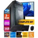 Budget Office PC Set - Ryzen 5 - 1TB NVME SSD - 16 Go de RAM - Radeon Vega 7 (moniteur de 24 pouces | Mouse | Clavier | Incluant Office Professional Plus 2021)