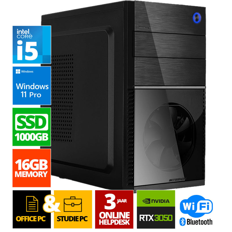 Intel complet PC | Intel Core i3 | 16 Go DDR4 | 1 TB SSD - NVME | RTX 3050 | Windows 11 Pro