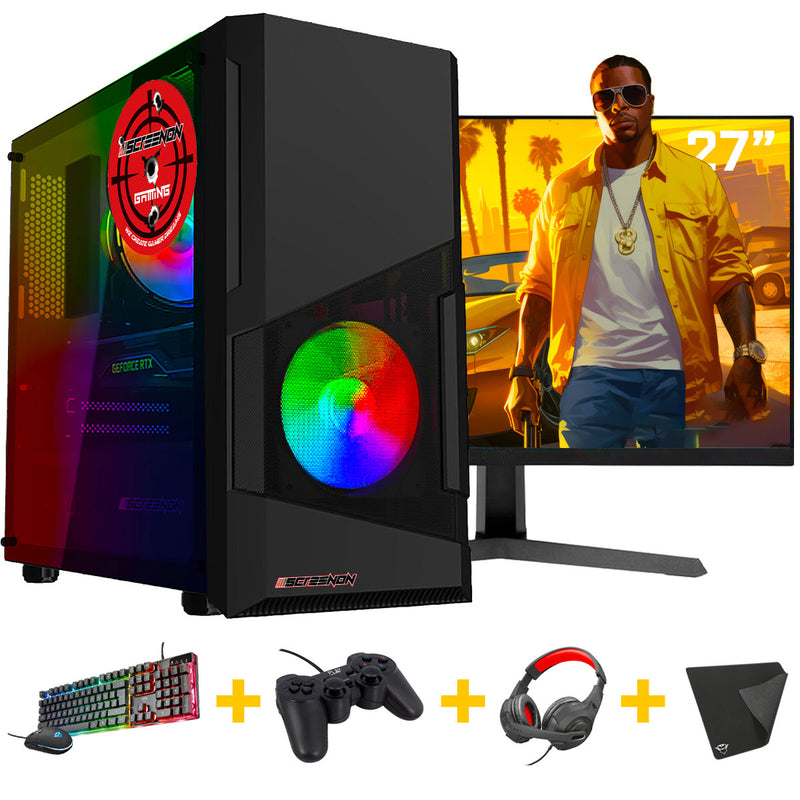 Screenon - Set de jeu Y16584 -W1 (GamePC.Y16584 + Moniteur de 24 pouces + clavier + souris)