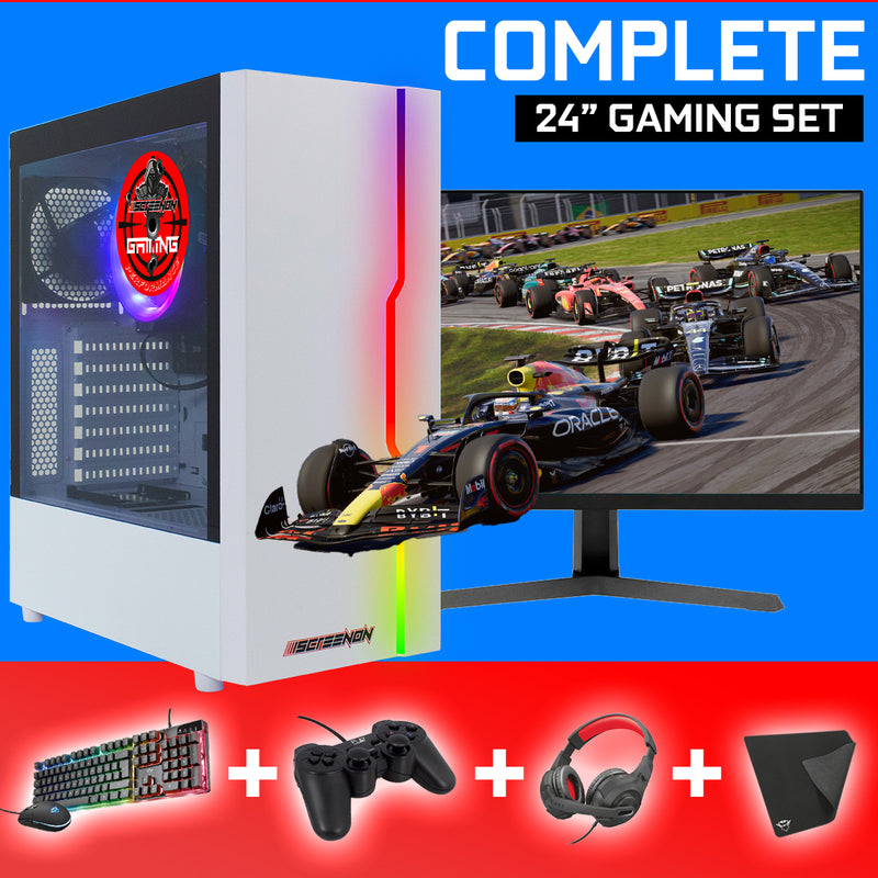 ScreenON - Gaming Set - Y41588 - V1 (GamePC.Y41588 + 24 Inch Monitor + Toetsenbord + Muis)