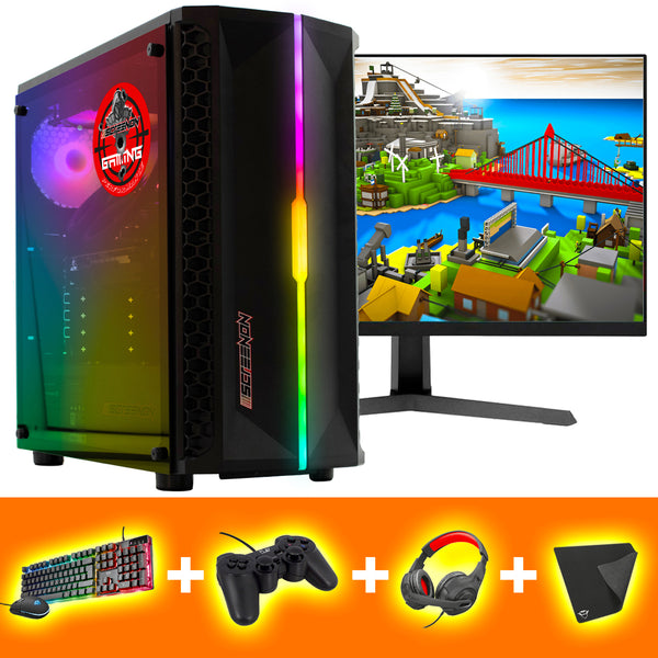 Screenon - jeu de jeu - B3 -W GamePC IIYAMA Black Hawk 24 pouces + clavier + souris Fortnite, Minecraft, League of Legends, Rocket League, Farming Simulator, Sims 4, World of Warcraft, Arkcape 4, Call of Dutlefield, Heartstone et GTA V .