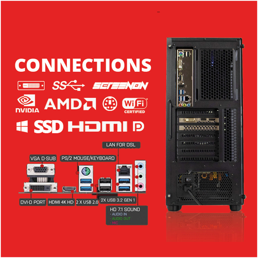 Screenon - Ryzen 7 5700G - 1TB M.2 SSD - RX 6600XT - GAMEPC.T50131 - WiFi