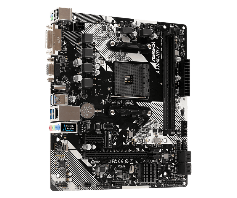 Asrock A320M-HDV R4.0 AMD A320 Socket AM4 micro ATX - ScreenOn