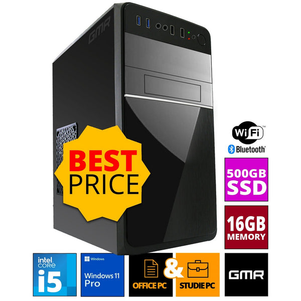 Intel complet PC | Intel Core i5 | 16 Go de RAM | 500 Go SSD | Windows 11 Pro