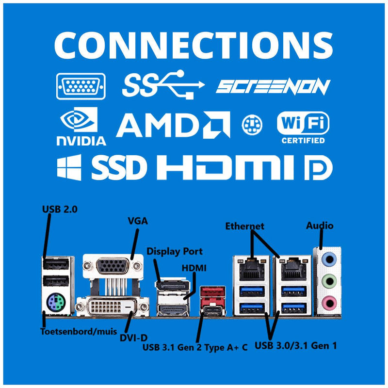 ScreenON - 8K "DaVinci" - Ryzen 9 7950X - RTX 4080 16GB - 64GB DDR5 RAM - 2TB SSD NVMe - 3 x 4TB HDD - Waterkoeling - Extra Stil - ScreenOn