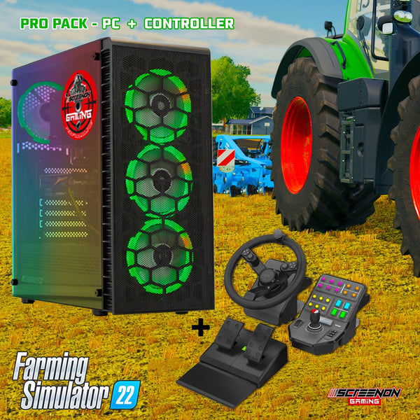 ScreenON - Farming Simulator 22 - GamePC - COMB.V11FS22 - Ryzen 5 - 240GB M.2 SSD - RX 550 4GB - WiFi + Saitek Farm Sim System - ScreenOn