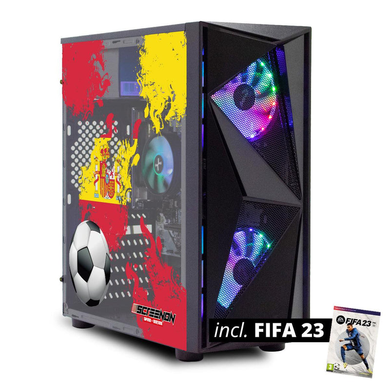 ScreenON - FIFA 23 Gaming PC + gratis FIFA 23 game cadeau - Spanje edition - GamePC.FF23-V11040 - Ryzen 5 - 240GB M.2 SSD - GTX 1650 - WiFi + Game controller - ScreenOn