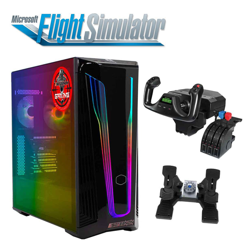 ScreenON - Flight Simulator PC - FLS+Y-I3050-13 - Intel Core i5-12400F - 1TB M.2 NVMe SSD - RTX 3050 - 16GB RAM – WiFi + Yoke Flight System! - ScreenOn