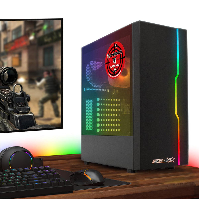 ScreenON - Game Computer / Gaming PC - Ryzen 5 - 500GB M.2 SSD - 16GB RAM - Radeon RX 550 - Game PC TX87420 - Windows 11 - ScreenOn