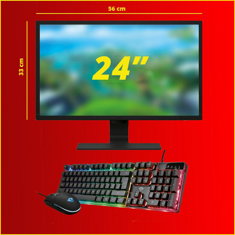 ScreenON - Gaming Set - K3 - AMD 300GE - 240GB M.2 SSD - AMD Radeon RX Vega 3 - WiFi - (GamePC + 24 Inch Monitor + Toetsenbord + Muis) - ScreenOn