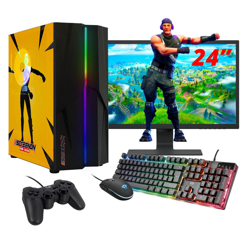 ScreenOn NL - Gaming PC SET | Intel Core i3 | RX 550 | RAM 16GB | SSD 512GB | WiFi | + 24 Inch Monitor + Toetsenbord + Muis + Controller | Desktop Computer voor Business & Multimedia H32525 - ScreenOn