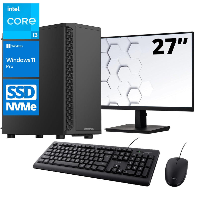 ScreenON - Office Set - Z400125 - V2 - (OfficePC.Z400125 + 27 Inch Monitor + Toetsenbord + Muis) - ScreenOn