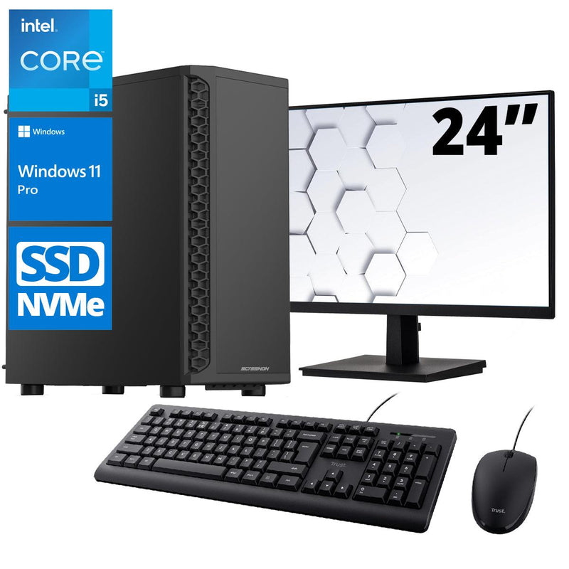 ScreenON - Office Set - Z500125 - V1 - (OfficePC.Z500125 + 24 Inch Monitor + Toetsenbord + Muis) - ScreenOn
