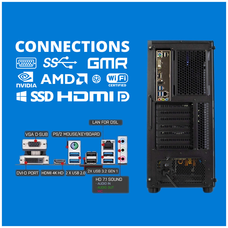 Intel complet PC | Intel Core i7 | 16 Go de RAM | 500 Go SSD | Windows 11 Pro
